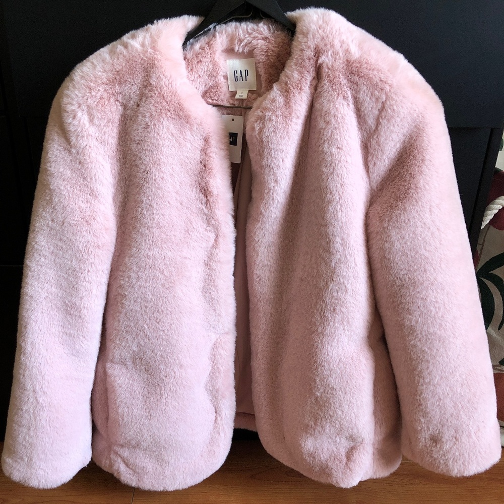Pink Oversize Faux-Fur Jacket